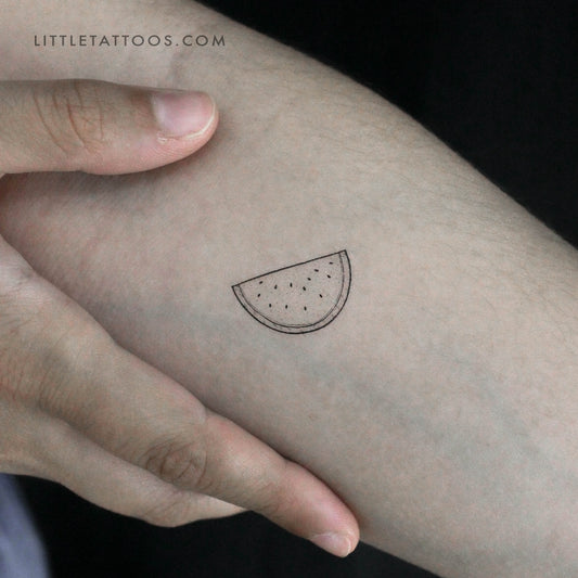 Tatuaje temporal de sandía de línea fina (juego de 3)