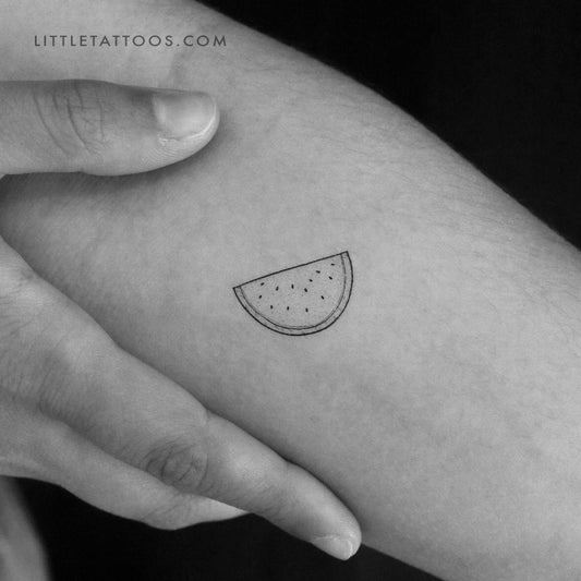 Tatuaje temporal de sandía de línea fina (juego de 3)