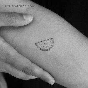 Fine Line Watermelon Temporary Tattoo - Set of 3