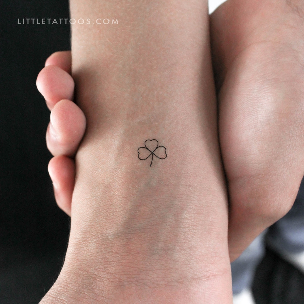 Tatuaje temporal de trébol pequeño - Juego de 3
