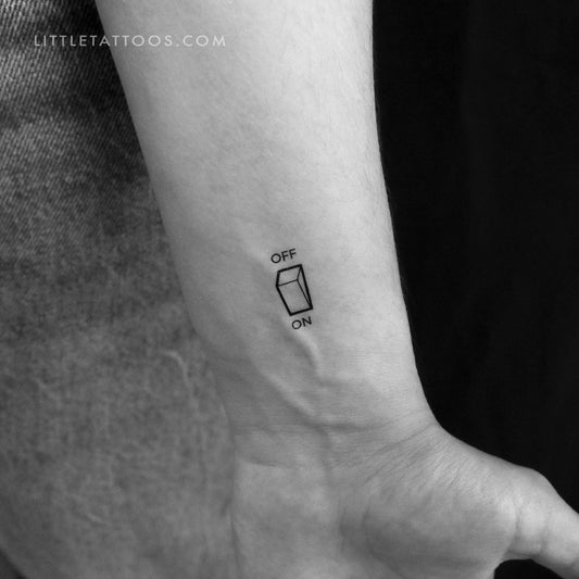 Tatuaje temporal minimalista de interruptor - Juego de 3