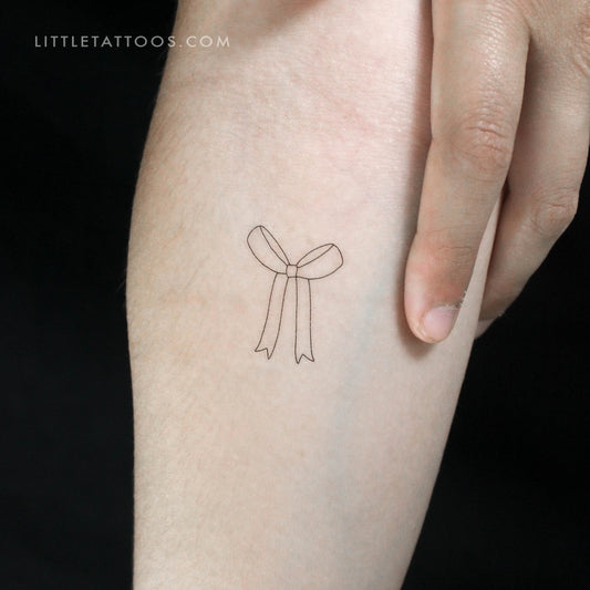 Tatuaje temporal de lazo de línea fina - Juego de 3