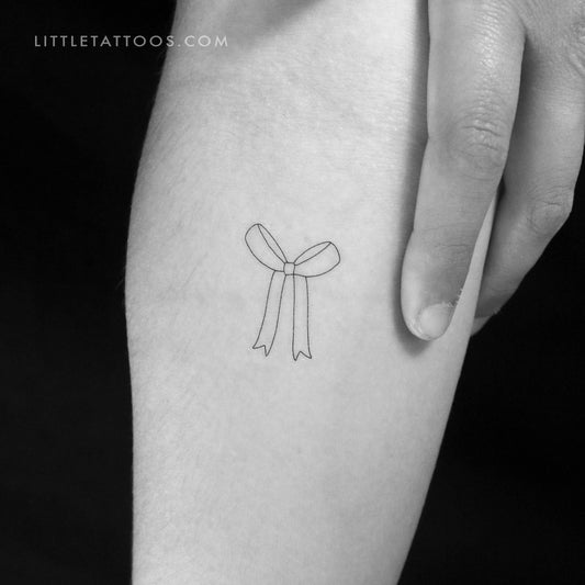 Tatuaje temporal de lazo de línea fina - Juego de 3
