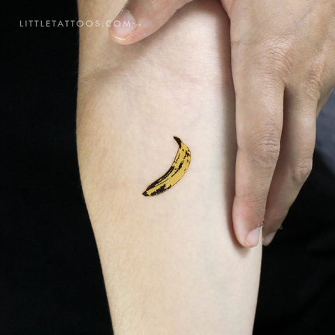 Yellow Banana Temporary Tattoo - Set of 3