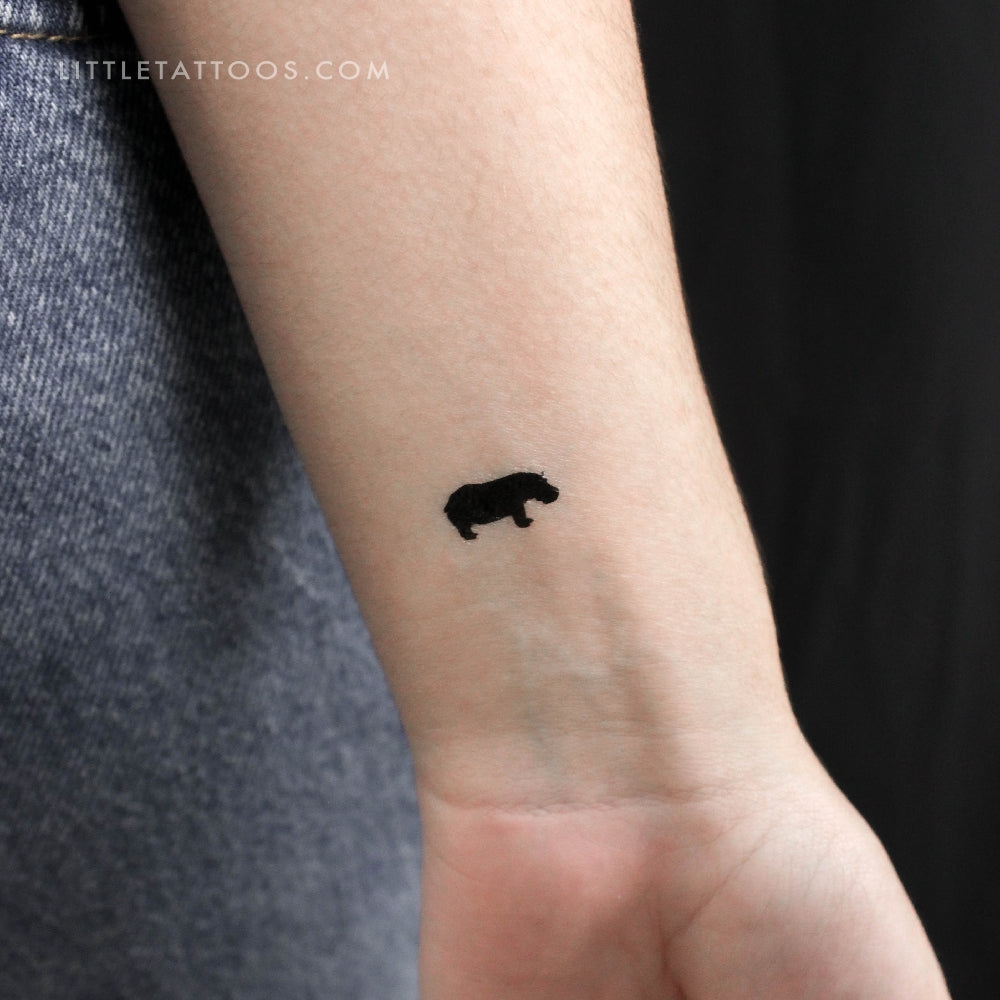 Tatuaje temporal de hipopótamo - Juego de 3