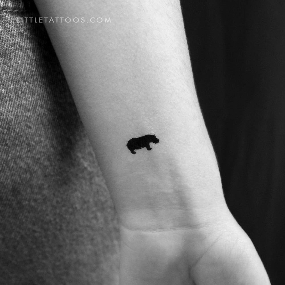 Tatuaje temporal de hipopótamo - Juego de 3