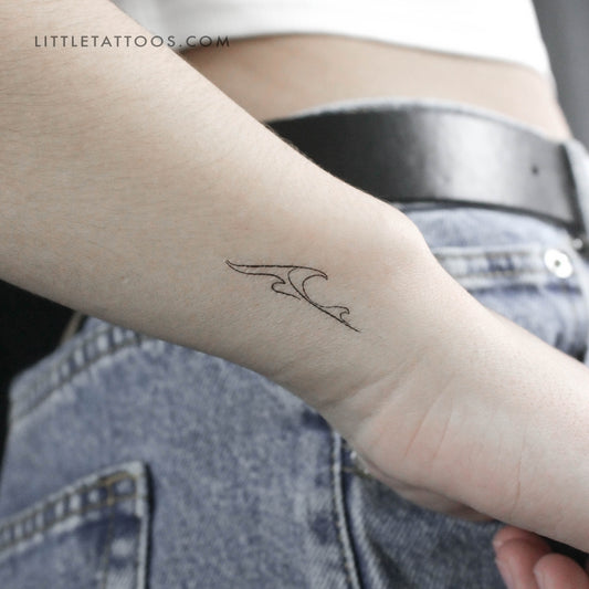 Tatuaje temporal de tres olas - Juego de 3