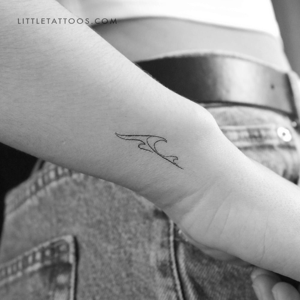 Tatuaje temporal de tres olas - Juego de 3