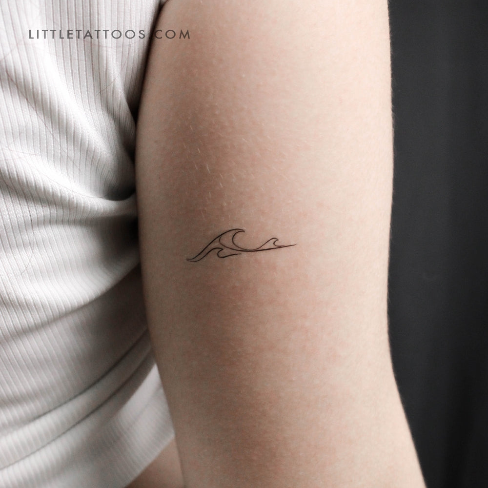 Tatuaje temporal de tres olas - Juego de 3