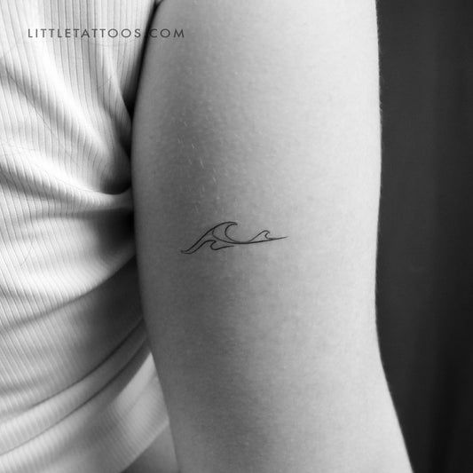Tatuaje temporal de tres olas - Juego de 3