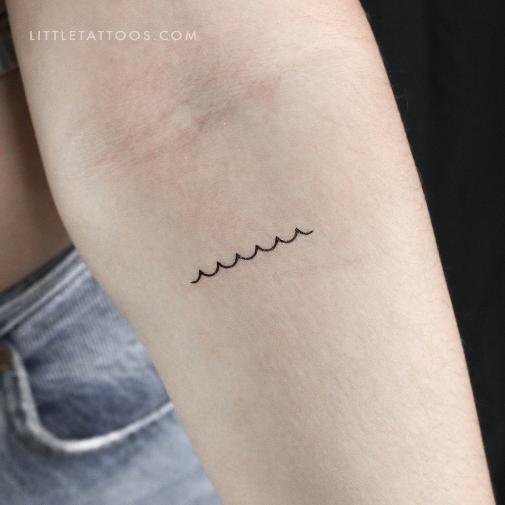 Tatuaje temporal de ondas minimalistas (juego de 3)