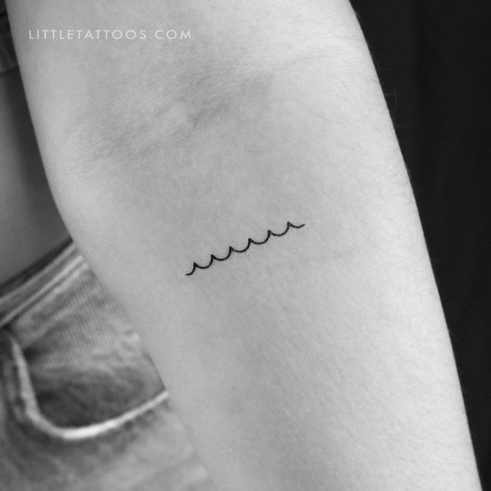 Tatuaje temporal de ondas minimalistas (juego de 3)