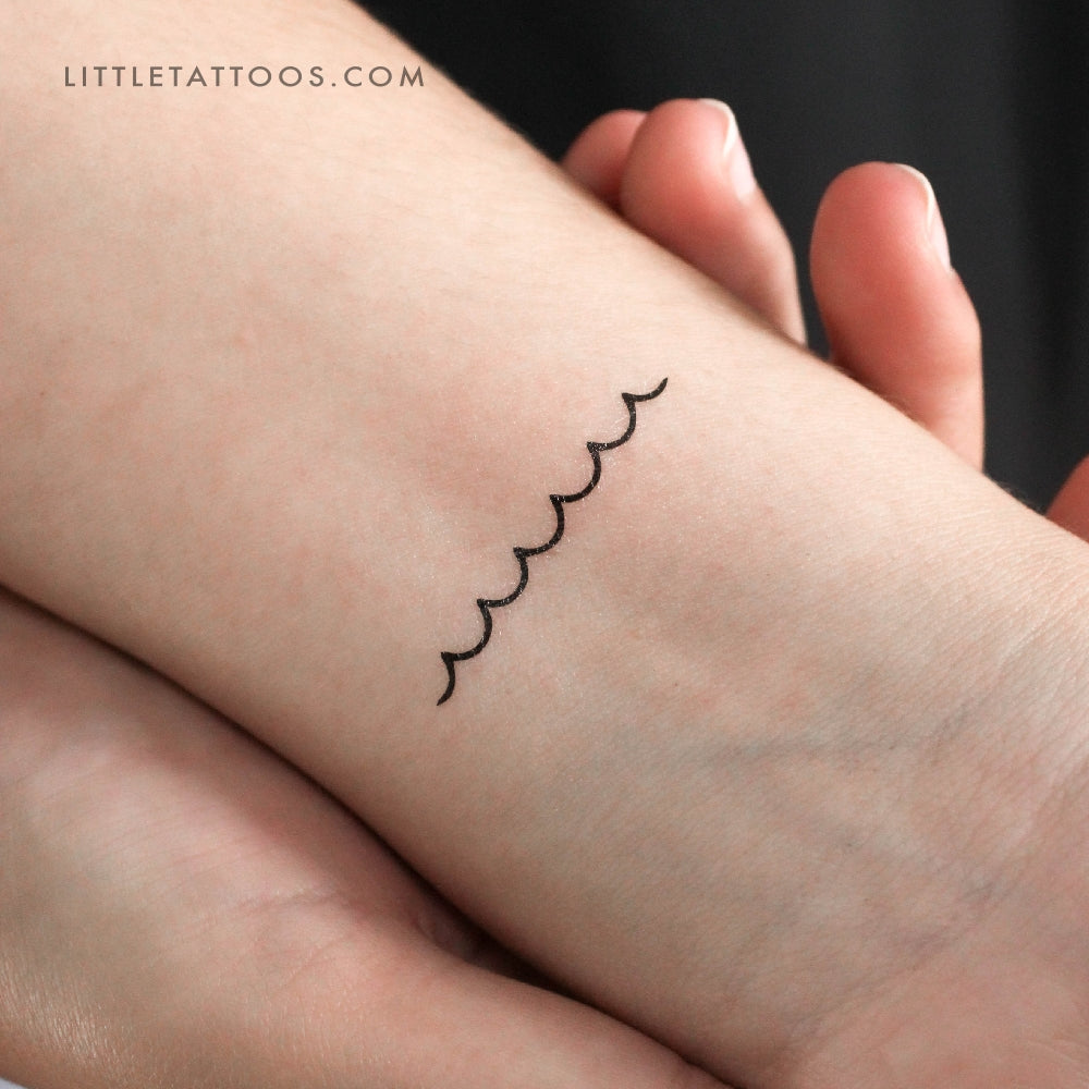 Tatuaje temporal de ondas minimalistas (juego de 3)