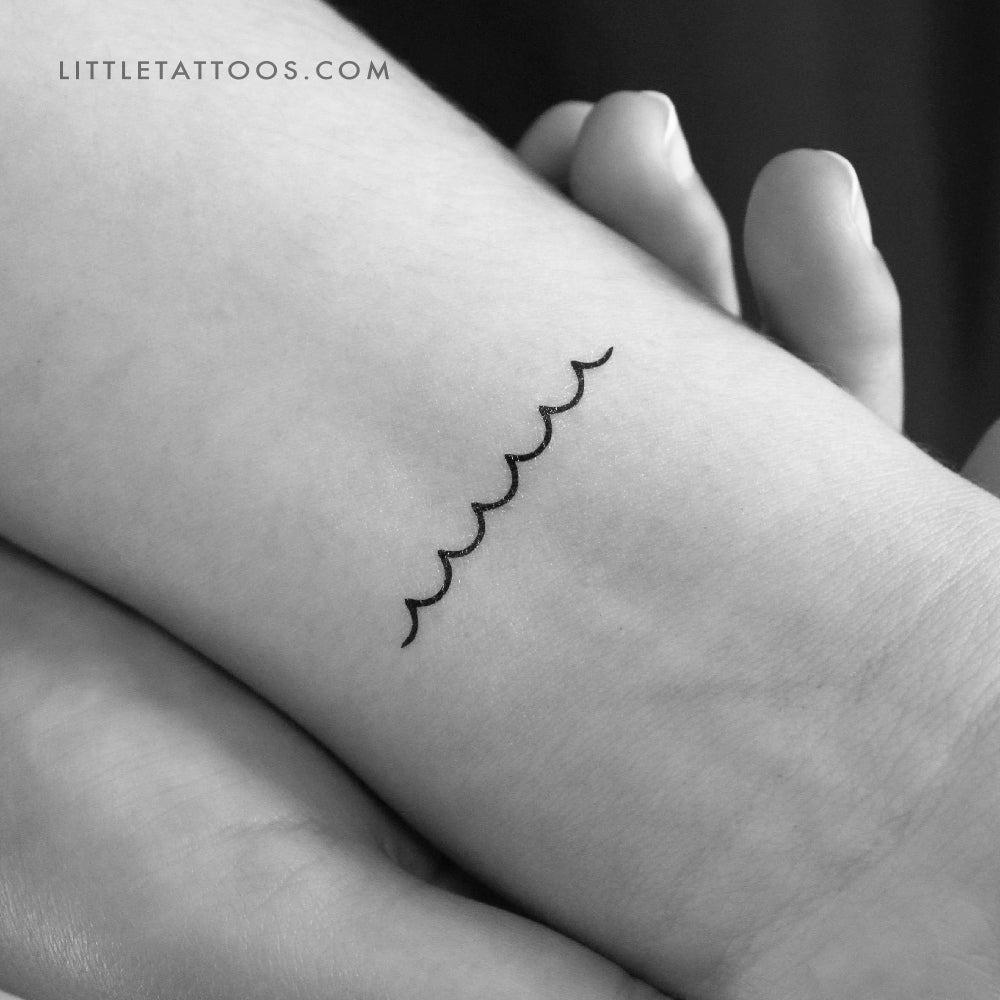 Tatuaje temporal de ondas minimalistas (juego de 3)