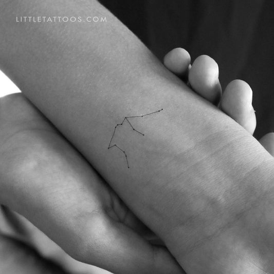 Tatuaje temporal pequeño de la constelación de Acuario (juego de 3)