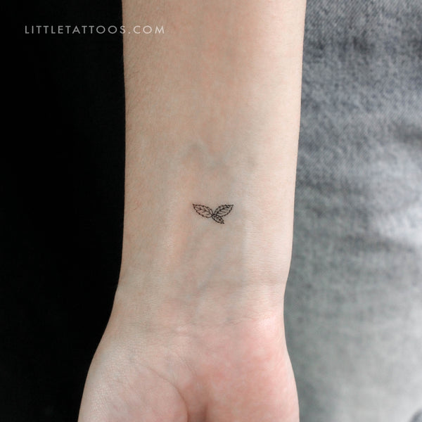 Mint Leaves Temporary Tattoo - Set of 3