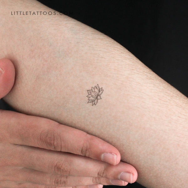 Little Sacred Lotus Temporary Tattoo - Set of 3