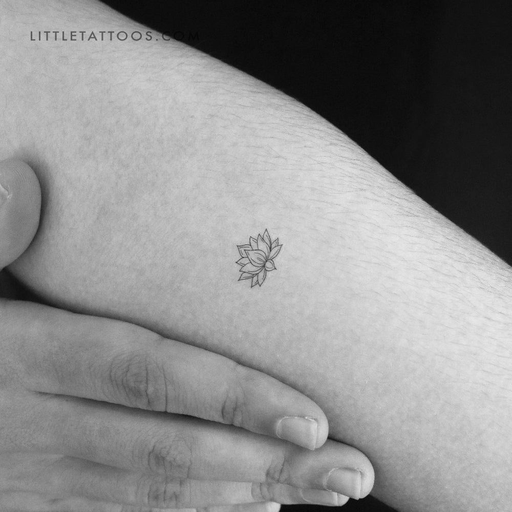 Tatuaje temporal de pequeño loto sagrado (juego de 3)