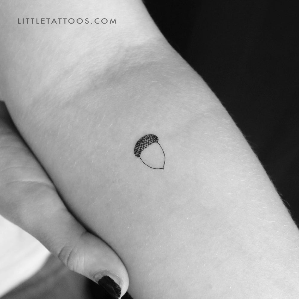Tatuaje temporal de pequeña bellota - Juego de 3
