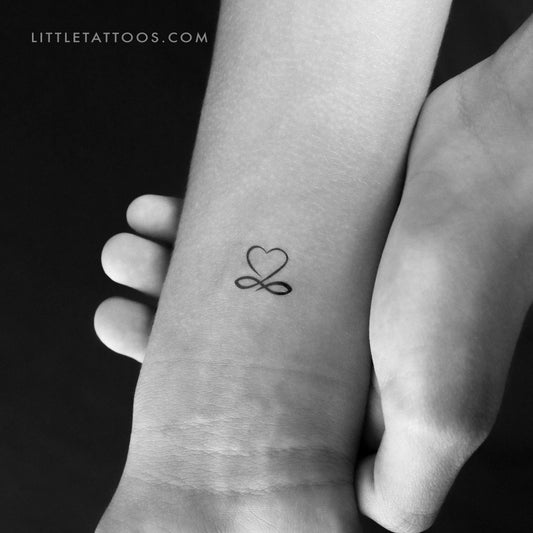 Tatuaje temporal de infinito y corazón (juego de 3)