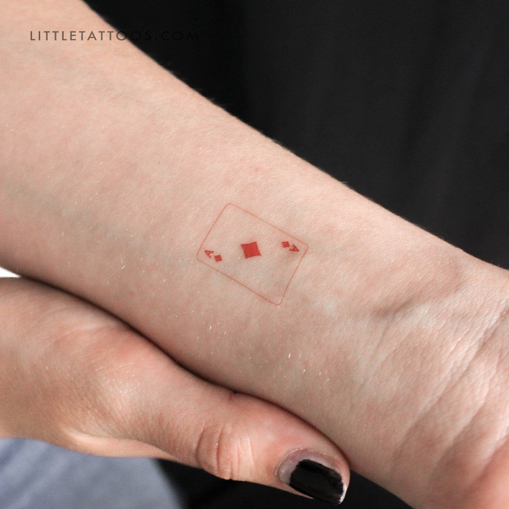 Ace Of Diamonds Card Temporary Tattoo Set Of 3 Temporary Little Tattoos ace-of-diamonds-card-temporary-tattoo-set-of-3-temporary-little-tattoos