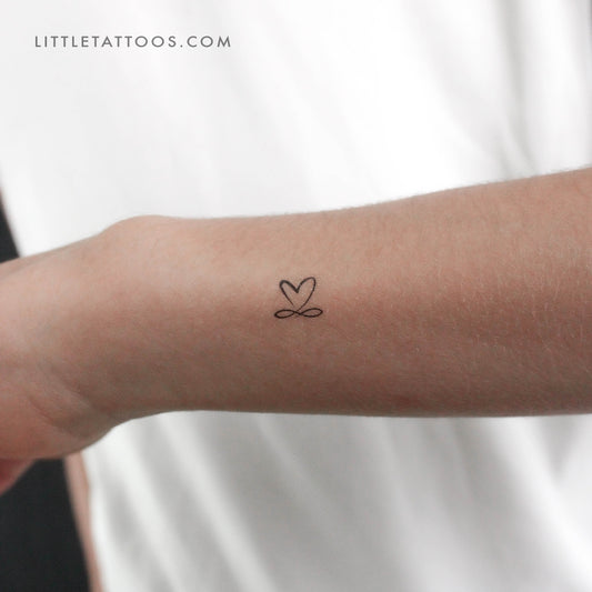 Tatuaje temporal de corazón infinito dibujado a mano (juego de 3)