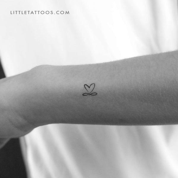 Hand-Drawn Infinity Heart Temporary Tattoo - Set of 3