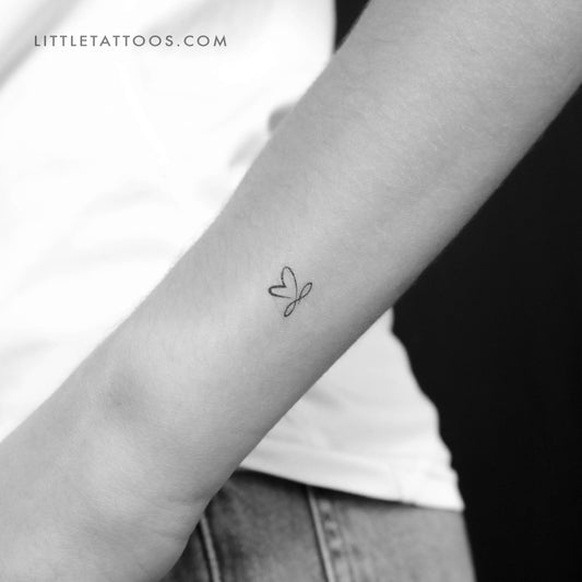 Tatuaje temporal de corazón infinito dibujado a mano (juego de 3)