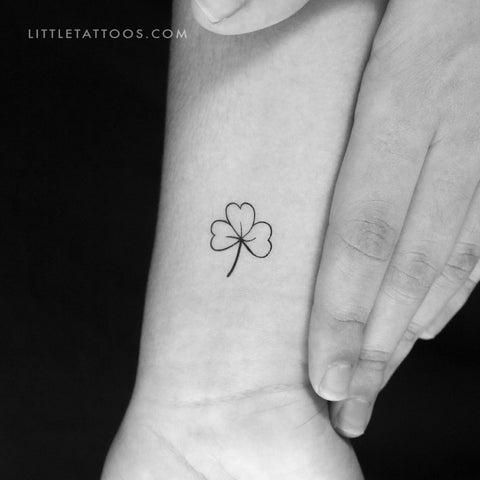 Hand-Drawn Three-Leaf Clover Temporary Tattoo - Set of 3