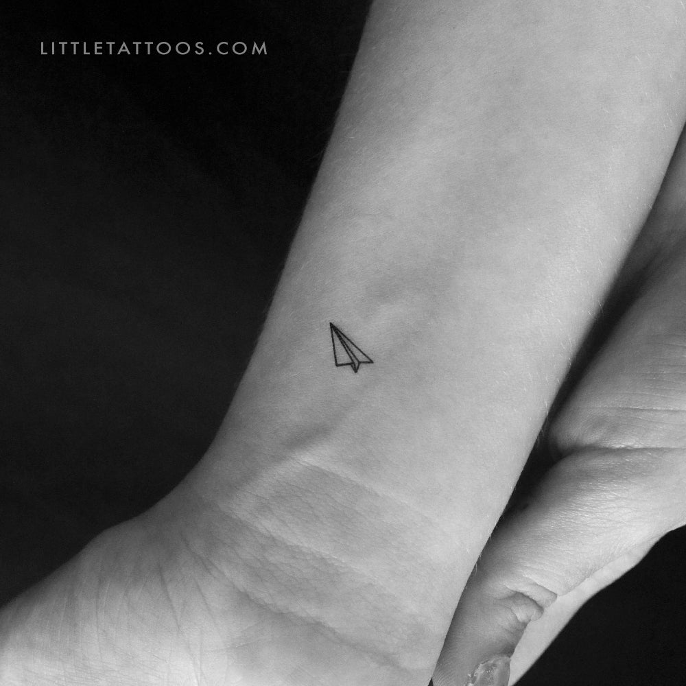 Tatuaje temporal de avión de papel pequeño (juego de 3)