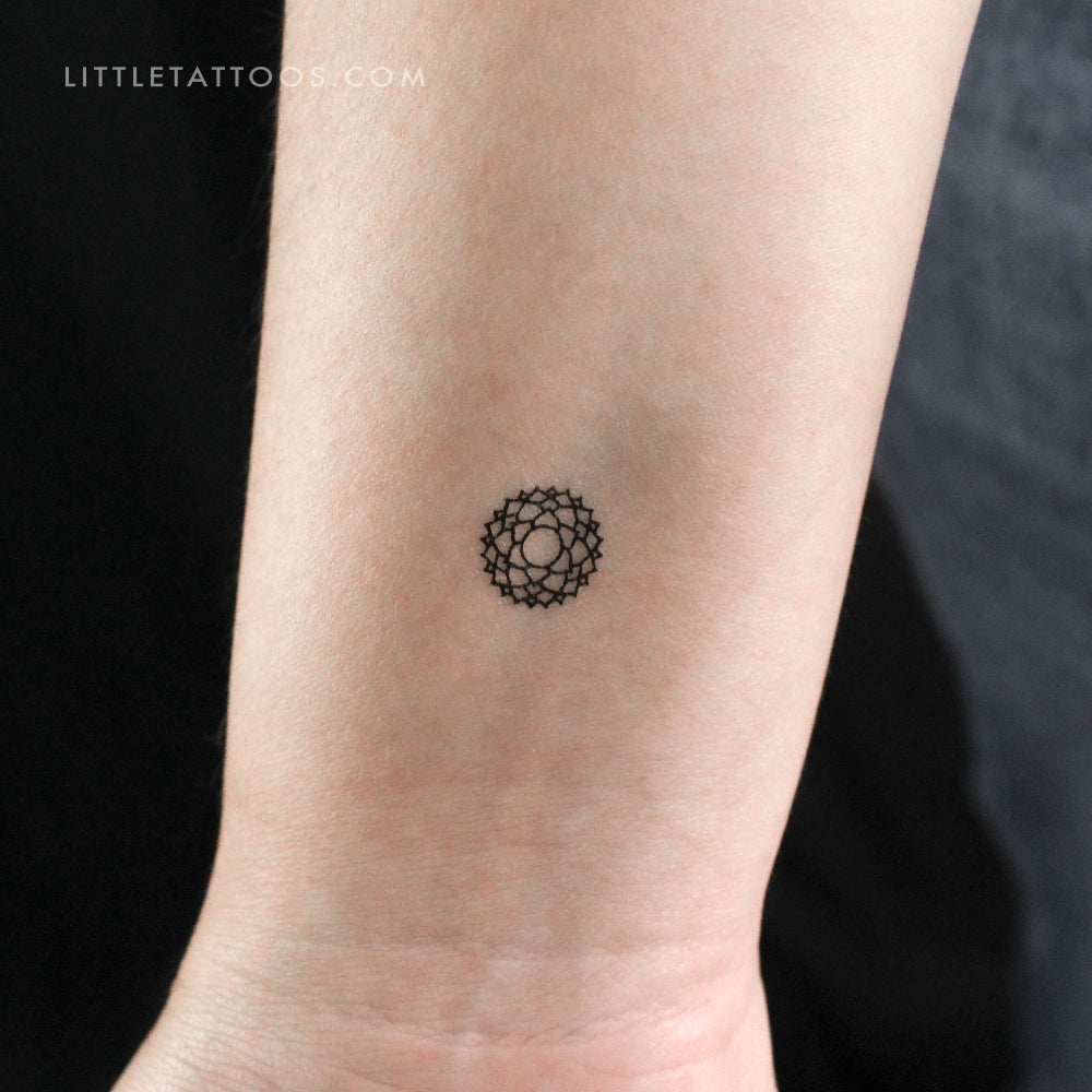 Tatuaje temporal pequeño del chakra Sahasrara (juego de 3)