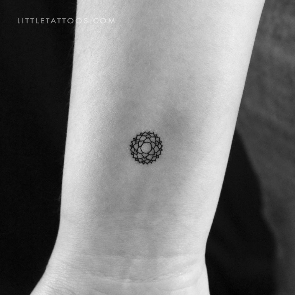Tatuaje temporal pequeño del chakra Sahasrara (juego de 3)