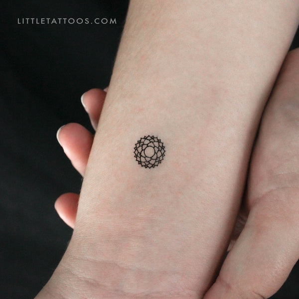 Small Sahasrara Chakra Temporary Tattoo - Set of 3