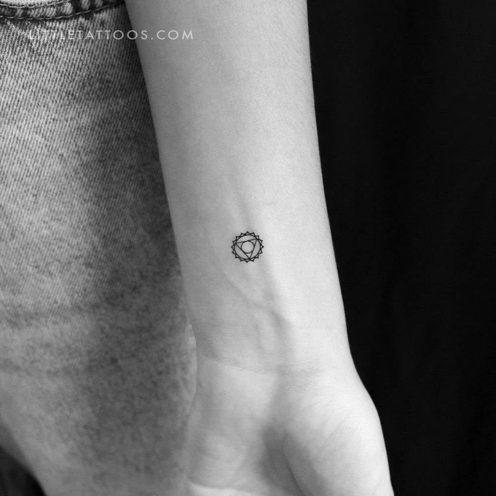 Tatuaje temporal pequeño del chakra Vishuddha (juego de 3)