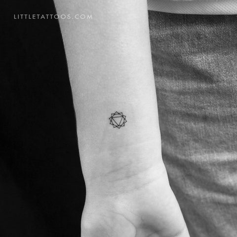 Small Manipura Chakra Temporary Tattoo - Set of 3