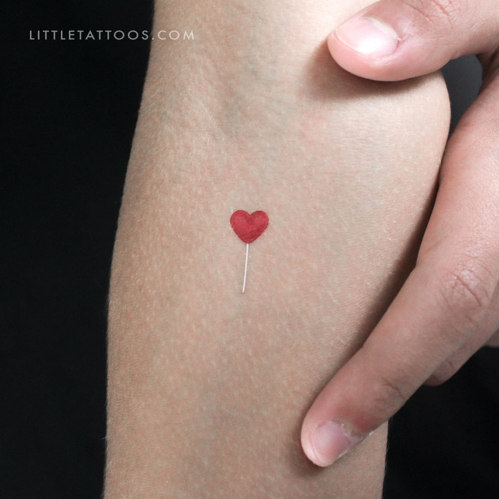 Heart Lollipop Temporary Tattoo - Set of 3