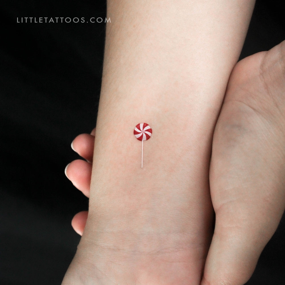 Swirly Lollipop Temporary Tattoo - Set of 3