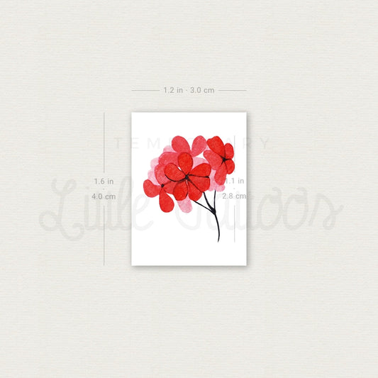 Tatuaje temporal de hortensia de Zihee (juego de 3)