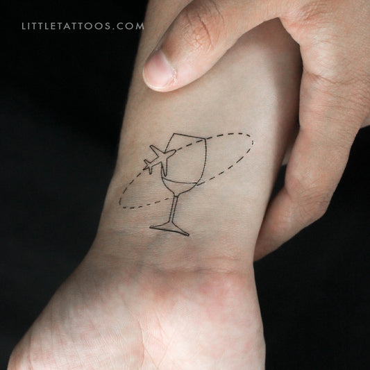 Tatuaje temporal "Viajero del Vino" de Cagri Durmaz - Juego de 3