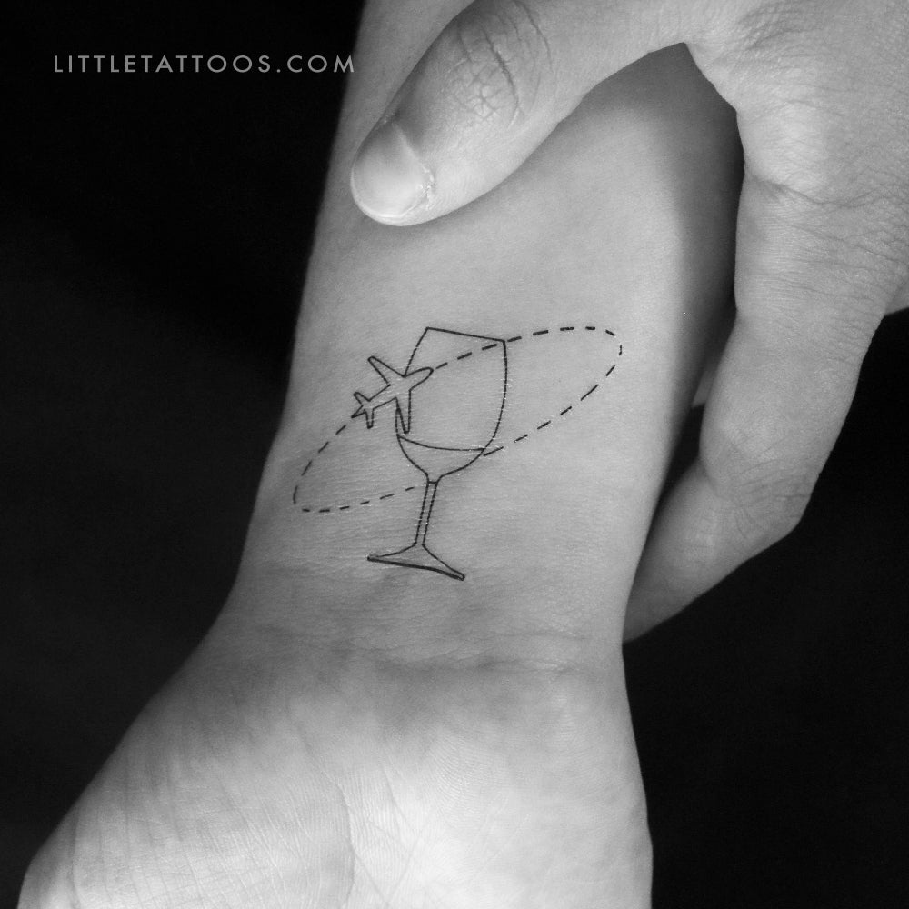 Wine Traveller Temporary Tattoo by Cagri Durmaz - Set of 3