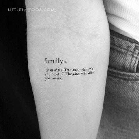 Family Description Temporary Tattoo - Set of 3