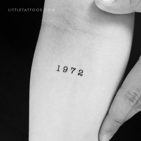 1972 Birth Year Temporary Tattoo - Set of 3