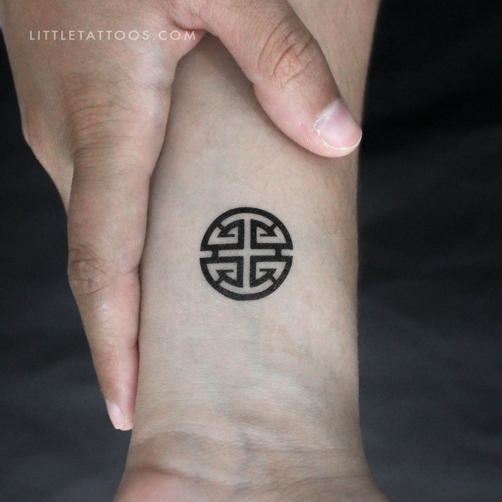 Tatuaje temporal del símbolo de prosperidad Fu (juego de 3)