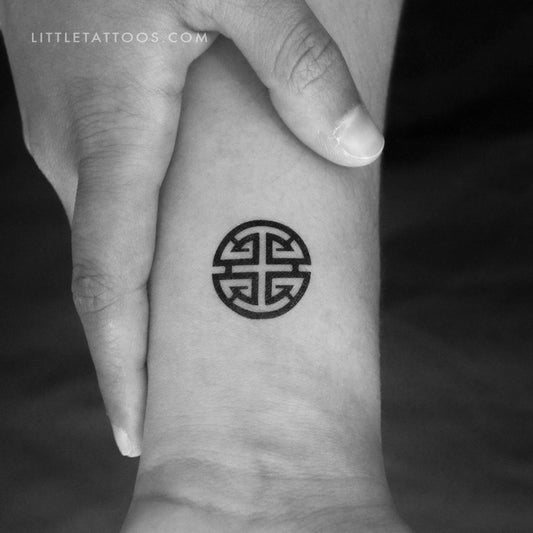 Tatuaje temporal del símbolo de prosperidad Fu (juego de 3)