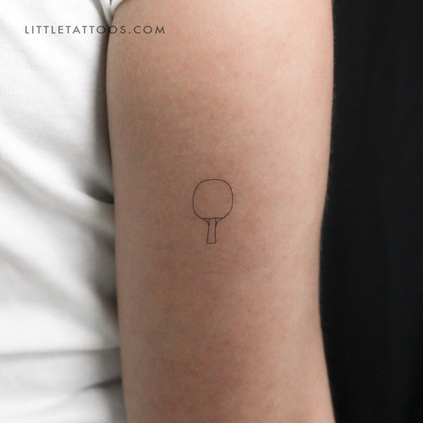 Ping Pong Paddle Temporary Tattoo - Set of 3