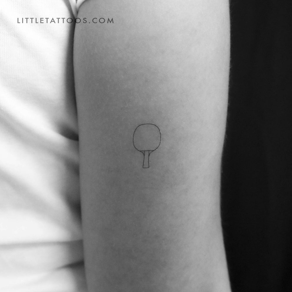 Ping Pong Paddle Temporary Tattoo - Set of 3