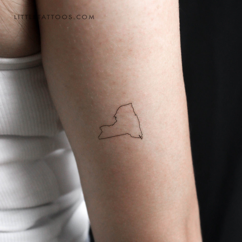 Tatuaje temporal del mapa del estado de Nueva York (juego de 3)