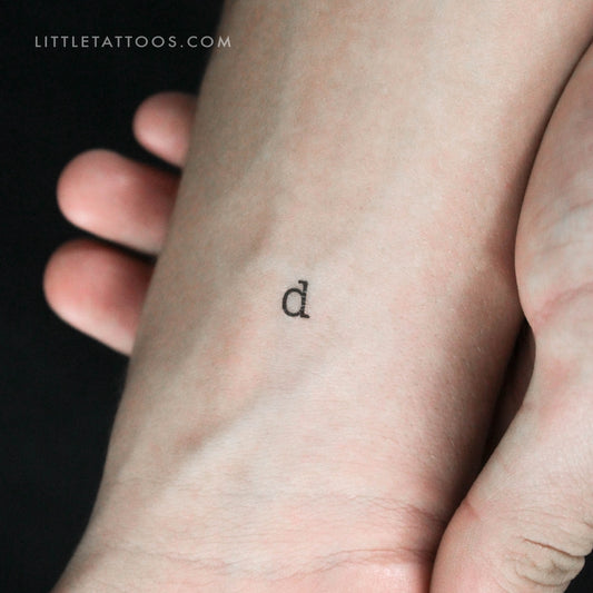 D Lowercase Typewriter Letter Temporary Tattoo - Set of 3