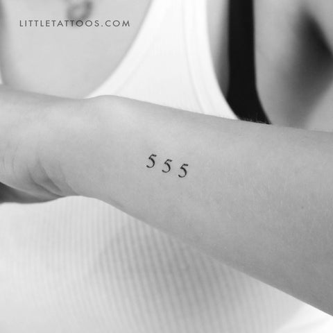 Little 555 Angel Number Temporary Tattoo - Set of 3