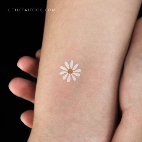 Little White Daisy Temporary Tattoo - Set of 3